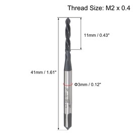 MACHSWON Spiral Flute Thread Tap M2 x 0.4mm, for Processing Blind Holes and Sticky Materials, H2 Tolerance, HSS Nitriding Coated, Metric Machine Threading Tap Screw Thread Tapping Tool, 2pcs