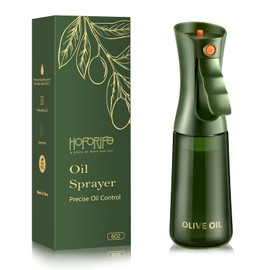 hoforife Glass Olive Oil Sprayer for Cooking 7.6 oz (Olive Green Bottle)