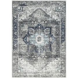 Keen Home Design 8x10 Rug - Machine Washable Area Rug with Non-Slip Backing, Ideal for Living Room, Dining Room, Bedroom - Vintage, Easy Clean, Durable, Low Pile Rug - (8' x 10')