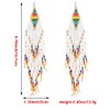 Chmuen Long Beaded Tassel Earrings – Big Bohemian Statement Handmade