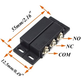 RUNCCI-YUN 4X Magnetic Reed Switch Normally Open Closed NC NO Door Alarm Window Security/Magnetic Door Switch/Magnetic Contact Switch/Reed Switch, DC 5V to12V Light (Black)