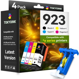 923 Ink Cartridges Combo Pack Replacement for HP 923 Ink Cartridges Work for OfficeJet Pro 8120 8122 8122e 8123 8124 8125 8130 8132 8134 8135e 8138e 8139e Printer Without Chip (4 Pack)