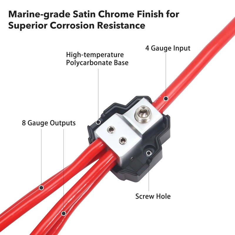Recoil SDB14P Mini Power Distribution Block for Car Audio Amplifier