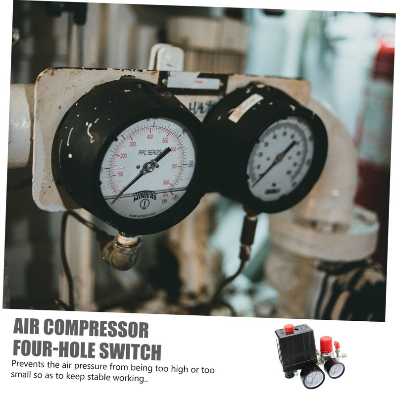 SHINEOFI 1 Set Air Compressor Switch with Pressure Control Valves