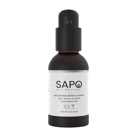 Sapo All Natural Age Defying Wrinkle Serum with Vitamin B, C, E, Retinol and Hyaluronic Acid. Anti Aging, Renewing, Hydrating and Moisturizing Face...