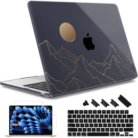 May Chen for MacBook Air 13.6 Inch Case 2025 2024 2023 2022 Release Models: A3240 M4 A3113 M3 A2681 M2, Plastic Hard Shell Case for MacBook Air 13.6" with Retina Display, Gradient Mountain