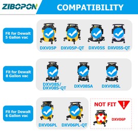 8 Pack DXVA19-4104 Disposable Filter Bags Compatible with DEWALT 5-8 Gallon Wet/Dry Vacuum: DXV05P, DXV05S, DXV06PL, DXV08S, DXV08SL, DXV08SA