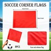 8 Pieces Solid Red Soccer Referee and Corner Flags
