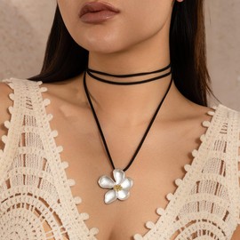 MSSIEJEW Gold Floral Statement Necklace Metal Ginkgo Leaf Tassel Necklace Long Ginkgo Leaf Y-Shape Pendant Necklace Bohemian Large Plant Leaves Flower Choker Necklace Summer Jewelry Gift for Women