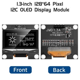 YELUFT 2 pezzi 1.3 Pollici I2C OLED Display Modulo 128x64Pixel IIC Arduino Display con Custodia per Arduino/Raspberry Pi/ESP32