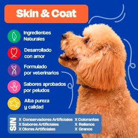 Dogelthy Skin & Coat Suplemento para Piel y Pelaje para Perro | Hecho a Base de Aceite de Pescado, Vitamina C/E, Complejo B, Zinc y más