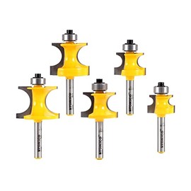 YONICO Bullnose Beading Router Bits Set 5 Bit 1/4-Inch Shank 13516q