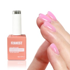 FZANEST Sheer Pink Nail Thickening Rubber Base Builder Gel, Builder Base Clear Sheer Color Gel Nail Polish, Elastic Rubber Base Coat, Nail Strengthener Extension Gel in a Bottle 15ml (Pink Love)