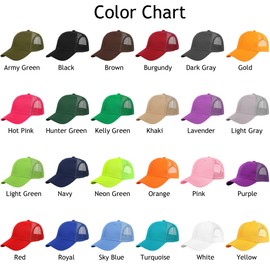 Falari Trucker Hat Baseball Cap Structured Plain Design 6 Panel, Adjustable Size, 1pk Army Green, One Size