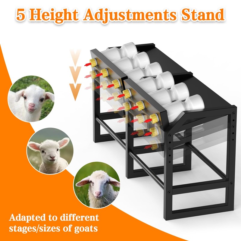 BUYYAH 6 Feeding Ports Portable Bottle Rack, Lamb Bottle Holder,