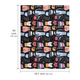 WRAPAHOLIC Birthday Wrapping Paper Sheet - 12 Sheets Adorable Cat Design Folded Flat for Party, Baby Showers, Holiday - 19.7 Inch X 30 Inch Per Sheet