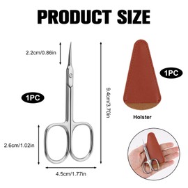 Cuticle Nail Scissors, Nail Sharp Curved Stainless Steel Professional Dead Skin Beauty Scissors for Cuticle Manicure Pedicure Eyebrows Nose Eyelash Beard Mustache Hair Trimming Grooming Toenails