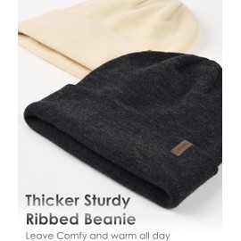 FURTALK Unisex Beanie for Men Women Cuffed Plain Skull Hat Winter Knit Cap Beanie