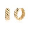 Small Gold Chunky Hoop Earrings for Women, 14K Gold Plated
