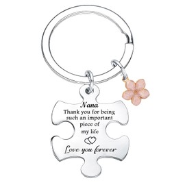 Nimteve Nana Keyring from Granddaughter Grandson Mother's Day Gifts for Nana Christmas Birthday Gifts for Grandma Keyring (nana)