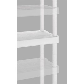 Gracious Living 54.5 Inch 4 Shelf Heavy Duty Light Weight Garage or Indoor Storage Unit Holds up to 100 Pounds with Easy Assembly (1 Pack), White