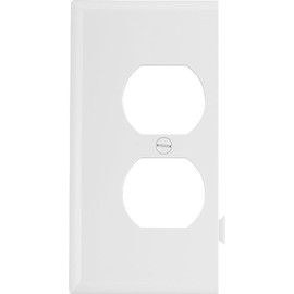 Eaton STE8W Polycarbonate 1-Gang Duplex Receptacle Sectional Mid Size Wall Plate, White