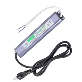 60W LED Driver Waterproof IP67, AC110 to DC 24Volt Constant Voltage Power Supply Transformer, 3.3FT Cord with US Plug for Indoor/Outdoor LED Lights, Strips, Landscape Lightings