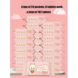 Impossibly Compact Travel Cleaning Wipes - Skin-Friendly Wet Wipes, Hypoallergenic & Unscented for Adults, Kids & Baby Care - 24 Pack Total 192 Wipes