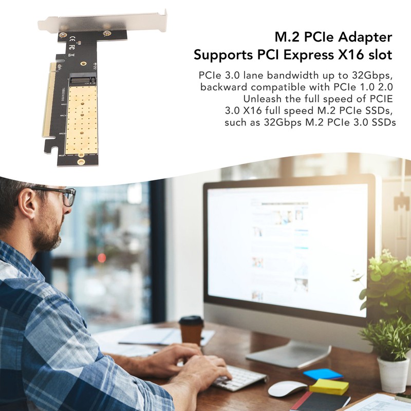 M.2 NVMe to PCIe 3.0 X16 Adapter Up To 32Gbps