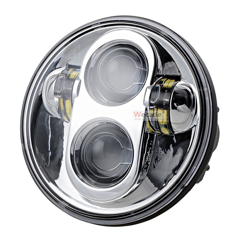 Wecade 5-3/4 5.75 Inch LED Hi/Lo Beam Headlight Motorcycle (chrome)