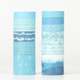 LGEGE 12 Rolls Vintage Washi Tape Set, 30/20/15/10 mm Wide, Geometric Figure Theme, Antique Japanese Masking Tape Decor for Scrapbook, DIY Craft, Bullet Journal, Planner, Stationery (3 m)