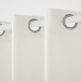 TOWN & COUNTRY BASICS TOWN & COUNTRY BASICS Cabana Solid Heavyweight Indoor Outdoor Curtains, Light Filtering Opacity with Grommet Top, Water Repellent, 2-Pack Set, 54"x108", Vanilla