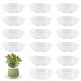 UltraOutlet 20 Pack 6 Inch Plant Saucers Clear Plastic Plant Saucer Drip Trays Small Plant Plate Dish for Indoor Flower Pots and Planters, Bulk