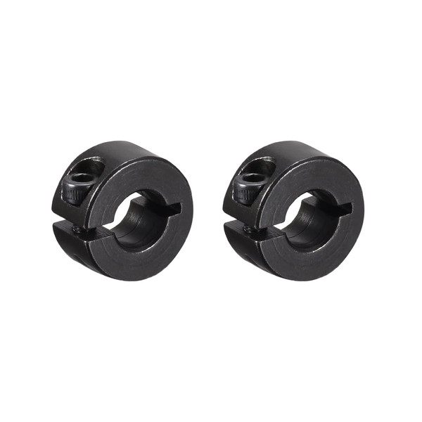 uxcell Shaft Collar Single Split Carbon Steel Clamp Collar Shaft Collar with Set Screw 8mm Inner Diameter Black 2pcs