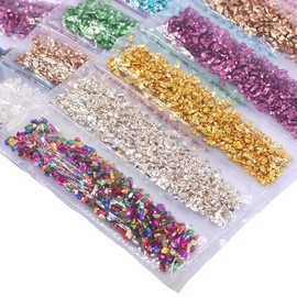 Mesiyun Nail 3D Crushed Stone Colorful Irregular Rock Crystal Glass DIY Piece Gemstones Nail Art Crafts Decoration