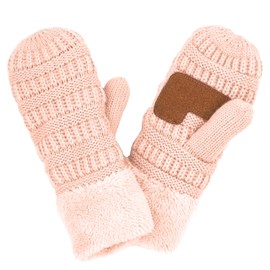 Funky Junque Mittens Toddler Fuzzy Lined Gloves - Indi Pink