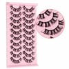 DSLONG 10 Pairs Cluster Lashes D Curl Russian Strip Lashes