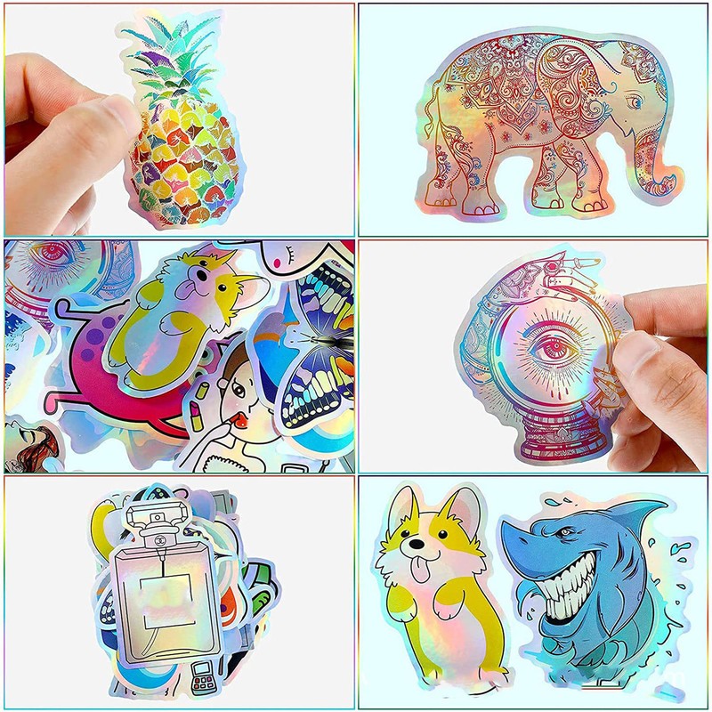 20Pcs Printable Holographic Sticker Paper A4 Dries Quickly Waterproof PET