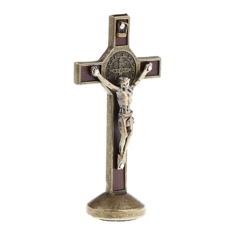 POFET Crucifix Jesus Christ Cross Statue Figurine For Car Home