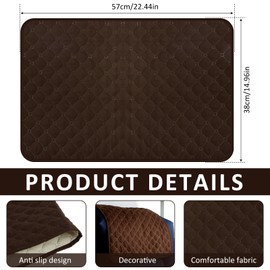Foppla Sofa Headrest Cover, 3 Pieces Soft Polyester Reclinable Headrest Cover Abrasion Resistant Cover for Reclinable Headrest (Brown)