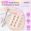 JODSONE 100PCS Soft Nail Sponges for Ombre with 1 Stainless