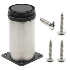 Pxyelec Furniture Cabinet Metal Legs Adjustable 304 Stainless Steel Kitchen Feet Round Black and Silver 50 x 100mm Pack of 4
