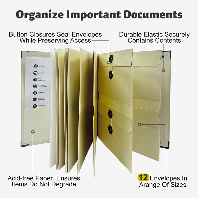 MAKUANG Document Organizer,Folio Folders with Pockets,File Organizer for Paper,Important Documents,