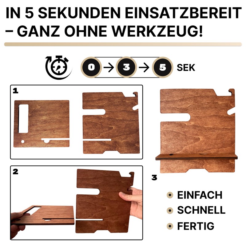 Gift for Men - Docking Station - Wooden Desk Organiser