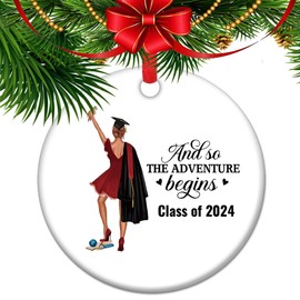and so The Adventure Begins - Class of 2024 Congratulations Graduation Christmas Ornaments Graduation Gift for Her, 2024 High School College Graduation Gifts