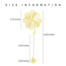 4 Pcs Metal Leaf Bookmarks with Chain Graduation Gift Teacher Appreciation Book Fans Writers Booklovers