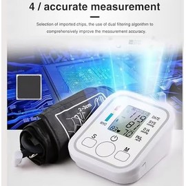 Monitor Presion Arterial Digital Lcd Para Brazo Intellectiv, Baumanómetro Digital con Pantalla LCD Grande, Detectar Automática la Presión Sanguínea y Alerta de Valor Anormal,blanco,
