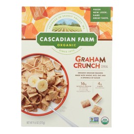 UD_Cascadian Farm Organic Graham Crunch Cereal 10-Pack 9.6 oz Boxes Instant Breakfast Granola for Children Variety Bottles Cups
