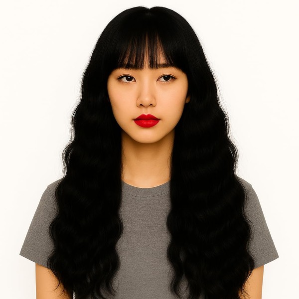 TEA MYONG フルウィッグ ロングカール 前髪あり 耐熱 自然 黒髪 ブロンド ウィッグ