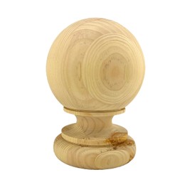 Highland Manor Wood Products Massive Kline Ball Finial - 8 1/4" Tall x 5 7/8" Wide - Unfinished Round Wooden Finial for Indoor Use - Perfect for Staircases or Bed Posts - (1 Finial) (Pine)
